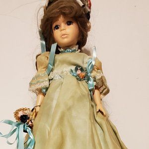 15" Bridesmade Doll With Green Shimmer Dress